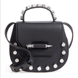 Mackage Wilma Studded Black Leather Crossbody Bag